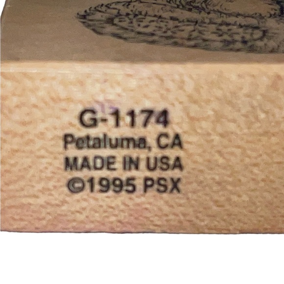 Teddy Bear PSX Rubber Stamp G-1174 Heart Ribbon Retired Wooden Mounted 3X3". - Picture 2 of 4